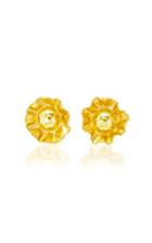 Fred Leighton One-of-a-kind 22k And 18k Yellow Gold Stylised Flower Earrings By Jean Mahie