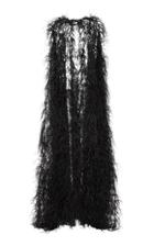 Monique Lhuillier Embellished Full Length Feather Cape