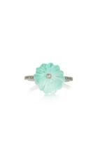 Nina Runsdorf M'o Exclusive One-of-a-kind Light Emerald Carved Bead Ring