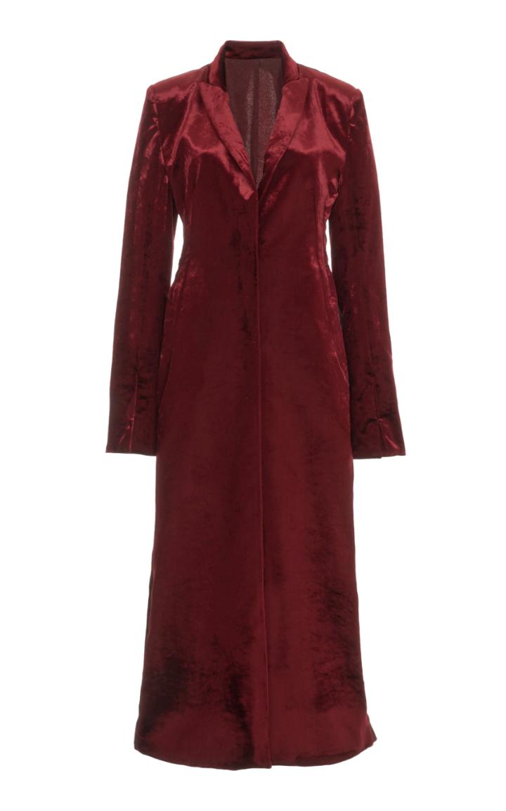 Moda Operandi Ann Demeulemeester Peaked Velvet Overcoat
