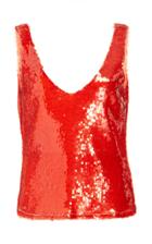 Sally Lapointe Sequin Embroidered Scoop Neck Tank