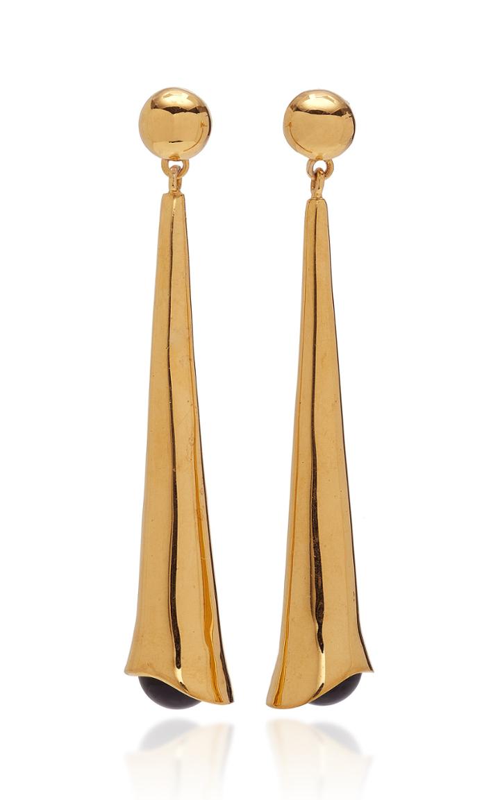 Sophie Buhai Lou Lou 18k Gold Vermeil And Onyx Drop Earrings