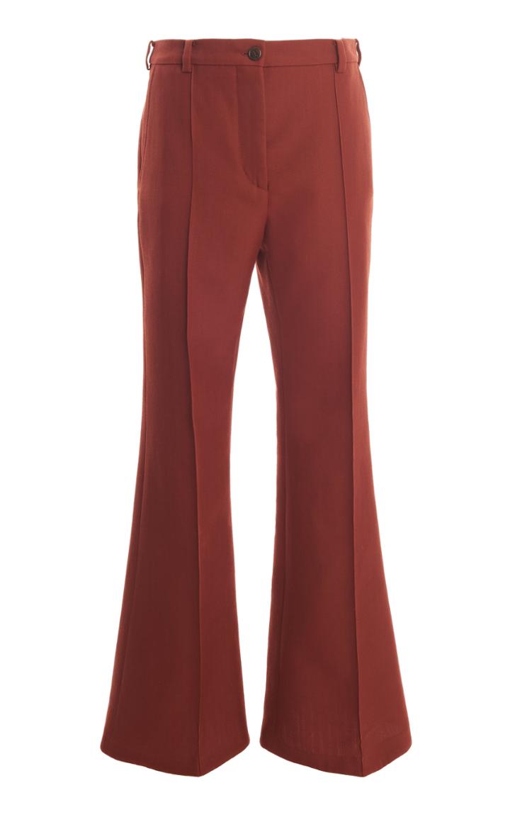 Acne Studios Pietra Pleated Twill Flared Pants