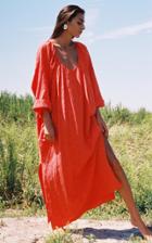 Moda Operandi Mara Hoffman Luz Cotton-linen Caftan Dress Size: Xxs