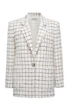 Moda Operandi Alessandra Rich Checked Boucle Tweed Blazer