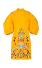 Carolina Herrera Embroidered Silk Shift Dress