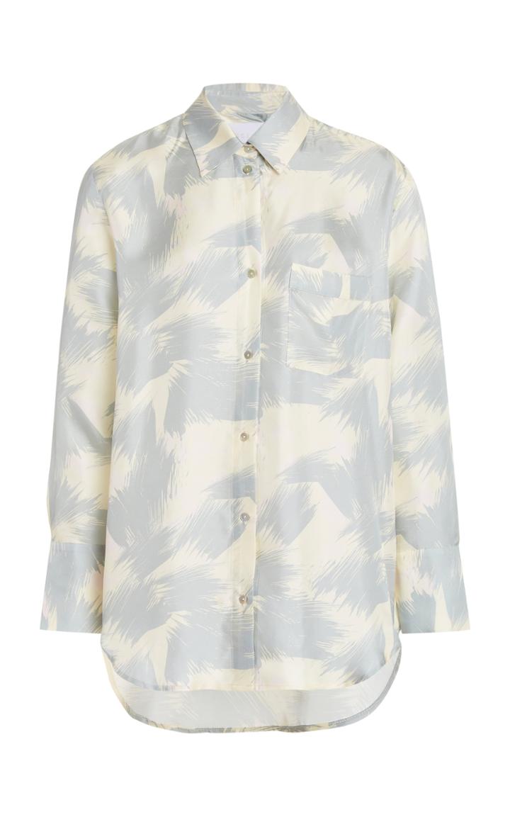 Asceno The London Printed Silk Top