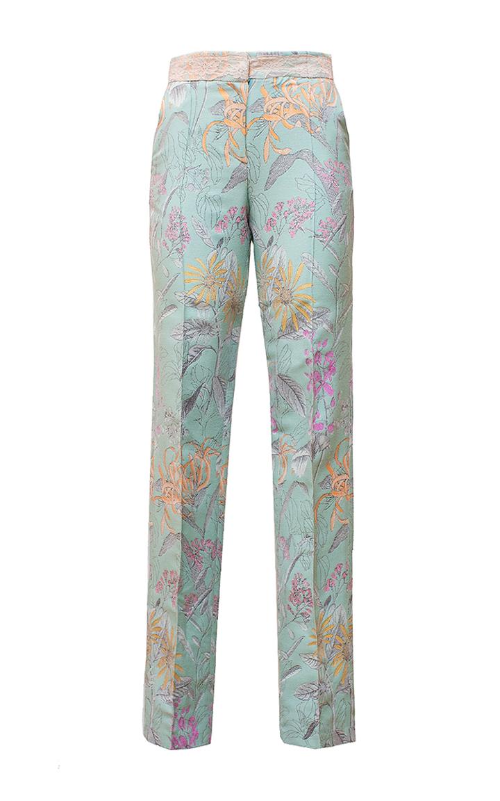 Diana Kvariani Straight Leg Floral Pants