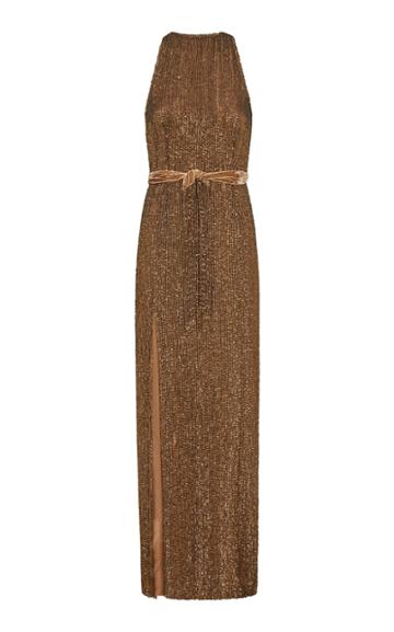 Retrofte Tzilly Sequin-embellished Belted Jersey Dress