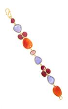 Bahina 18k Gold Tanzanite Ruby And Carnelian Bracelet