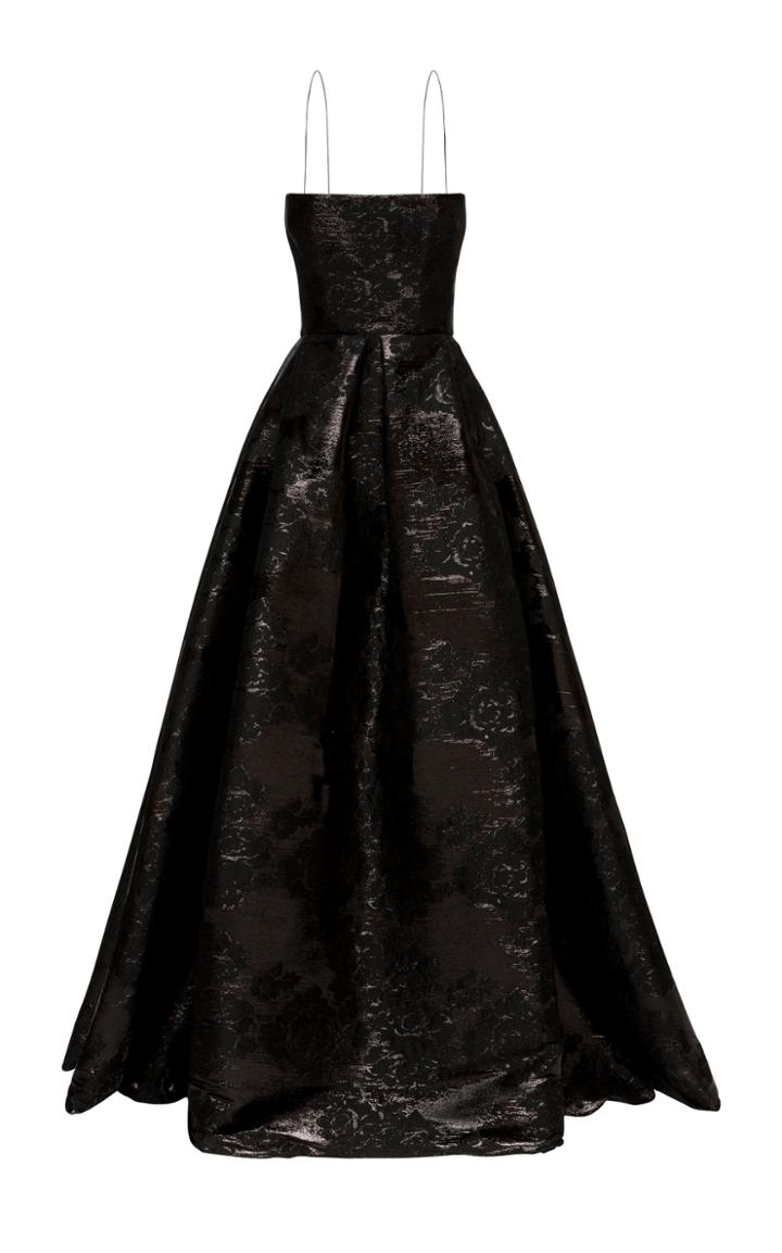 Alex Perry Merritt Lurex Jacquard Strapless Gown