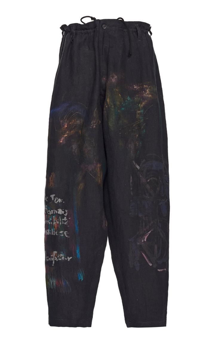 Yohji Yamamoto Asymmetrical Printed Trousers