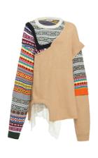 Preen By Thornton Bregazzi Naya Oversized Patchwork Cotton Sweater Siz