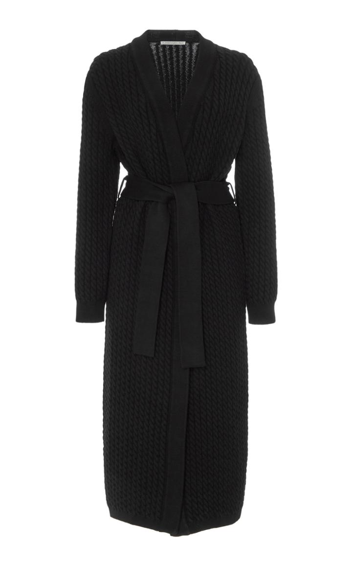 Alessandra Rich Belted Ribbed-knit Cardigan