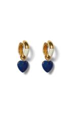 Lizzie Fortunato Life Saver Gold-plated, Enamel And Lapis Lazuli Hoops
