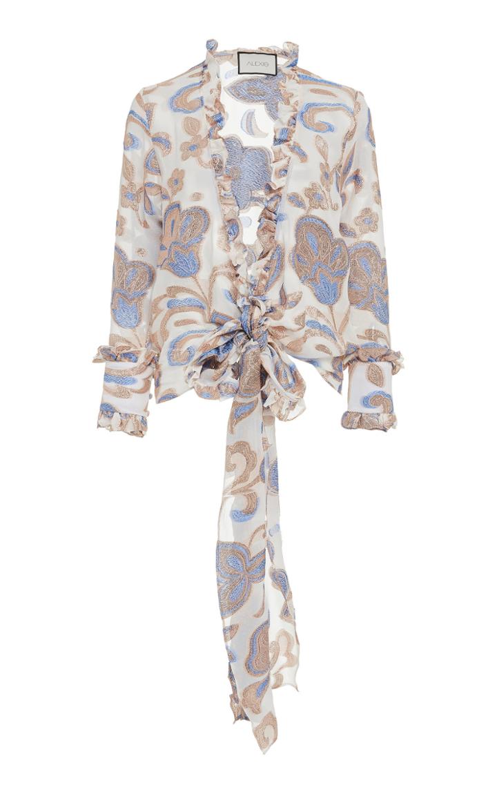 Alexis Marceau Printed Ruffle Gown