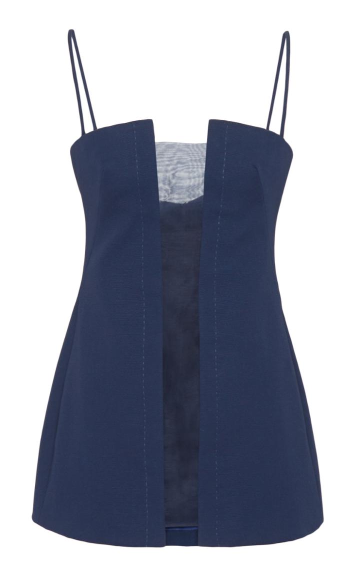 Marina Moscone Mashup Mesh-paneled Top