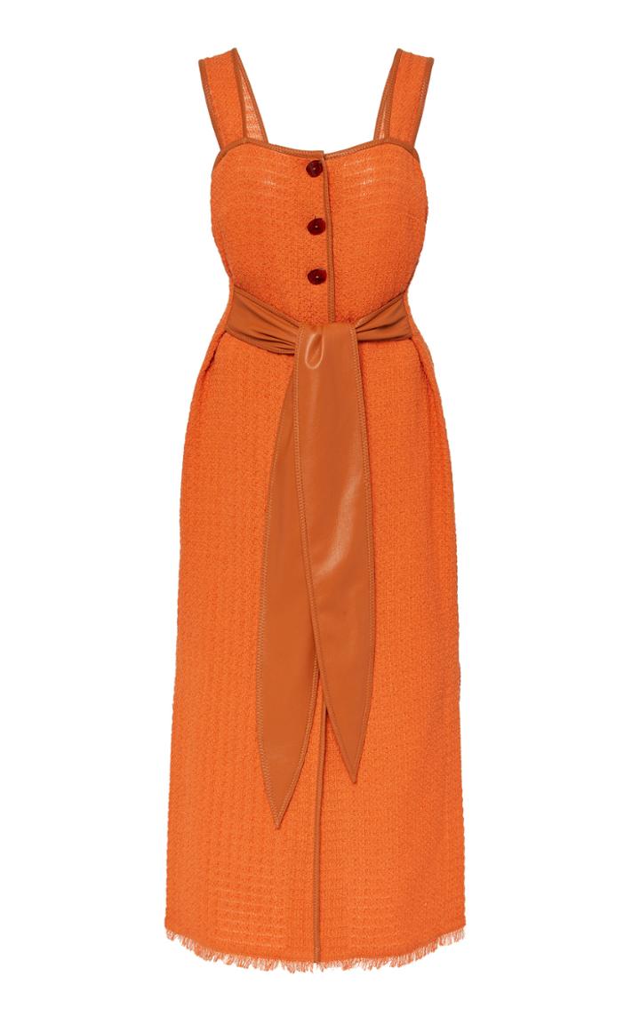 Moda Operandi Nanushka Rita Knit Fray Hem Midi Dress Size: Xs