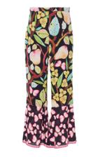 Andrew Gn Silk Flared Floral Pants