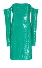 Moda Operandi Sally Lapointe Sequin-embellished Off-the-shoulder Mini Dress Size: 0