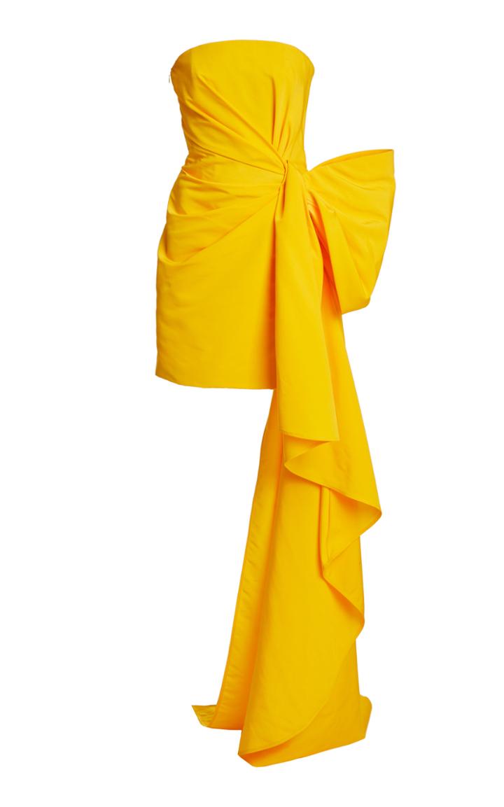 Carolina Herrera Cascading Crepe Mini Dress