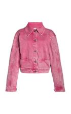 Moda Operandi Saks Potts Carmen Cropped Oversized Logo Acid-washed Denim Jacket