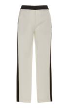 Tibi Cropped Striped Stretch-crepe Straight-leg Pants