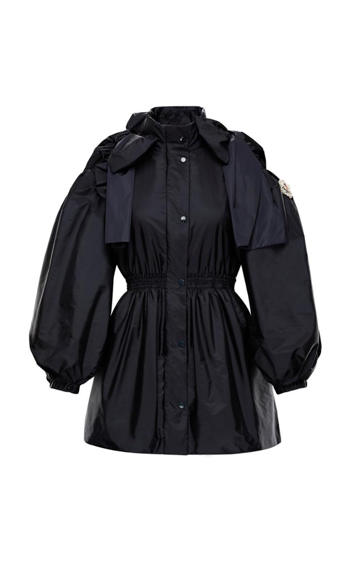Moncler Genius Bow-detailed Shell Peplum Jacket Size: 0