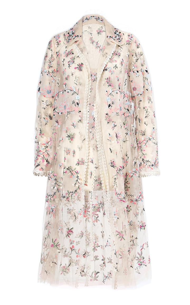 Moda Operandi Biyan Romanela Embroidered Tulle Coat