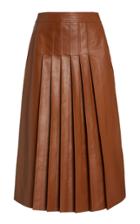 Moda Operandi Michael Kors Collection Plong Pleated Leather Skirt