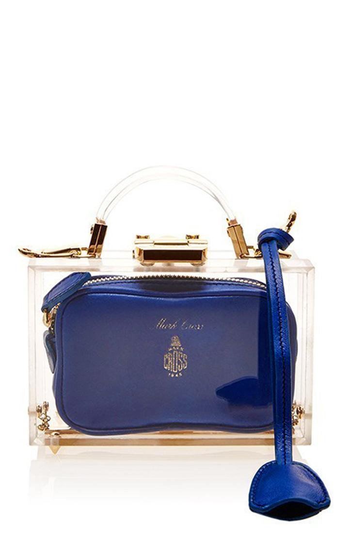 Mark Cross Plexiglass And Leather Grace Mini Box Bag
