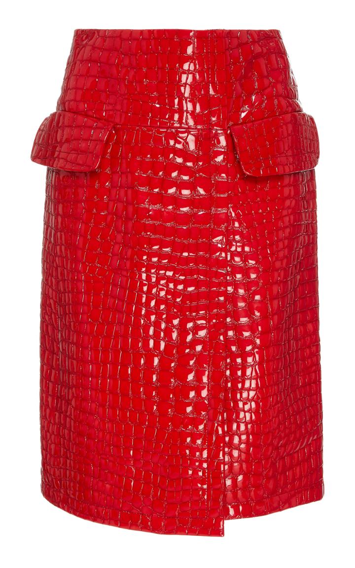 Moda Operandi Sies Marjan Juma Croc-effect Patent Leather Skirt Size: 4