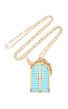 Brent Neale M'o Exclusive Large Door Pendant With Floral Archway On 32 Chain
