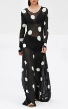 Moda Operandi Carolina Herrera Polka-dot Sheer Chiffon Maxi Dress Size: S