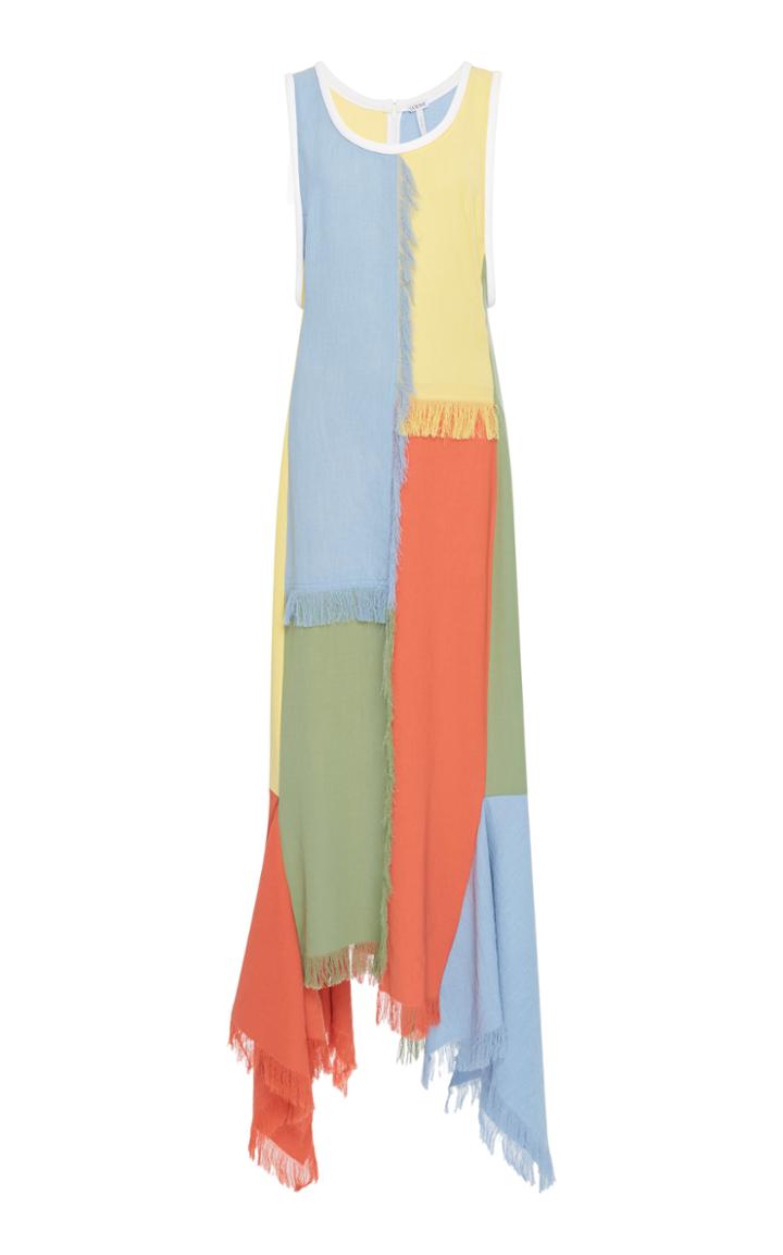 Loewe Patchwork Jersey Fringe Dress