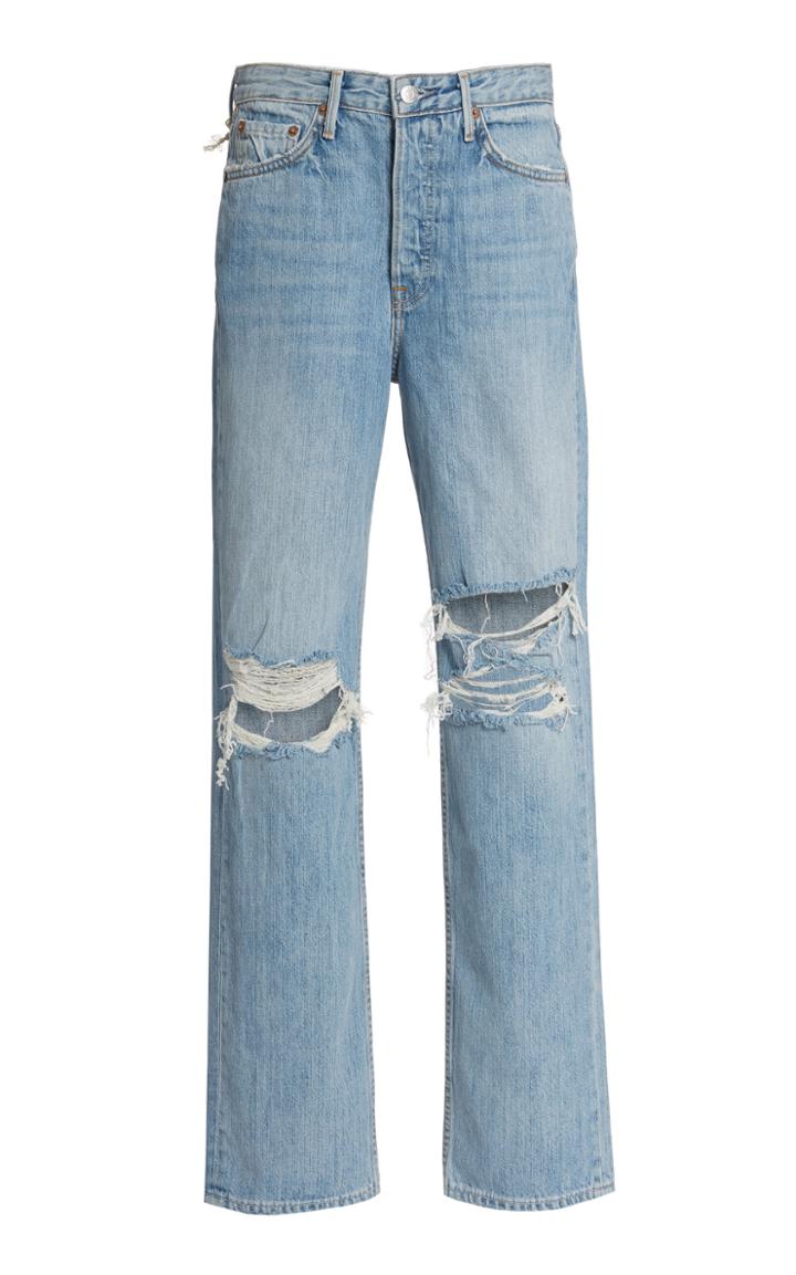 Grlfrnd Denim Mica Distressed Rigid High-rise Straight-leg Jeans