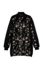 Giambattista Valli Oversized Sequin Embroidered Coat With Floral Appliques