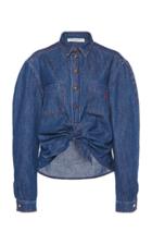 Moda Operandi Philosophy Di Lorenzo Serafini Tie-front Cotton-chambray Shirt Size: 3