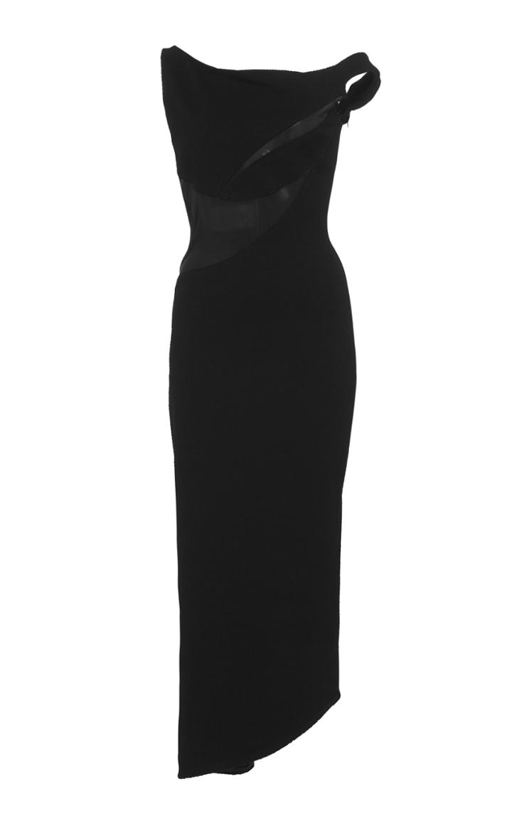 Maticevski Mesh-paneled Stretch-crepe Dress