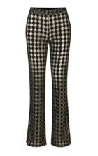 Moda Operandi Stine Goya Andy Metallic Checkered Flared-leg Pants