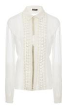 Zac Posen Handmade Pleated Embroidered Blouse