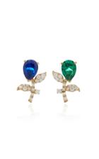 Anabela Chan Tulip 18k Yellow Gold Vermeil Emerald, Sapphire Earrings