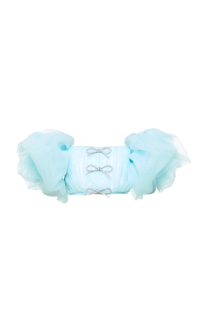 Moda Operandi Mach & Mach Bow-detailed Organza Crop Top