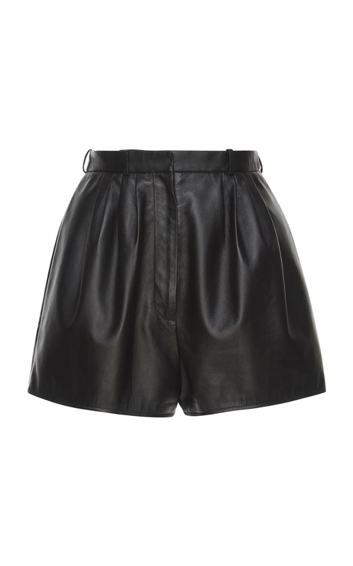 Lanvin Super 120's Leather Shorts.