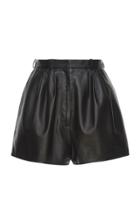 Lanvin Super 120's Leather Shorts.
