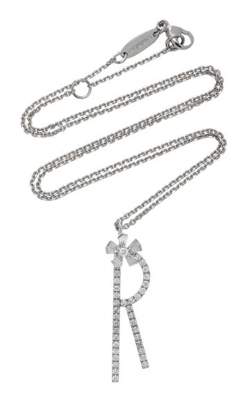 Mimi So Charm: Custom Type White Gold Flower Charm Pendant Necklace