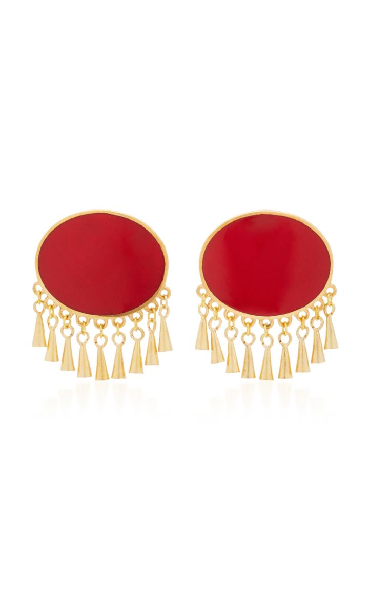 Silhouette M'o Exclusive Gold-plated Enamel Earrings