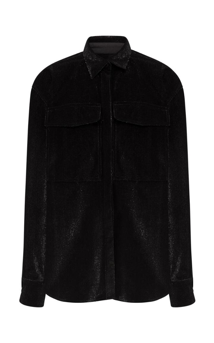 Moda Operandi Alex Perry Zane Glittered Cotton-blend Corduroy Oversized Shirt