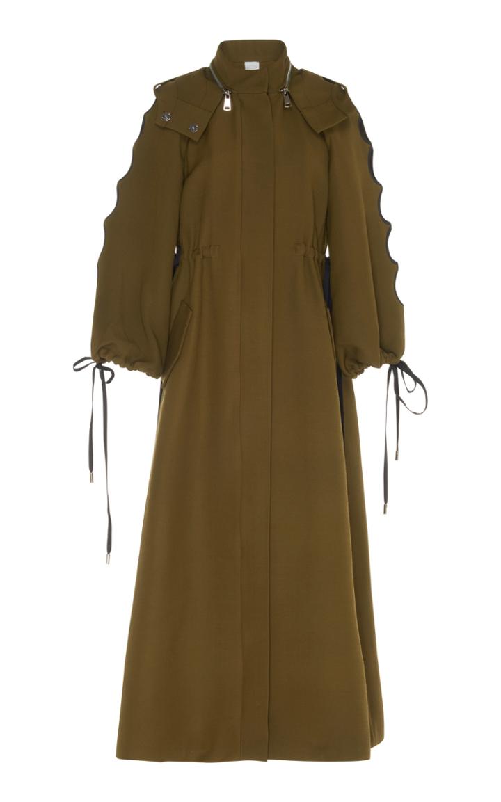 Huishan Zhang Cut Out Sleeve Paker Coat
