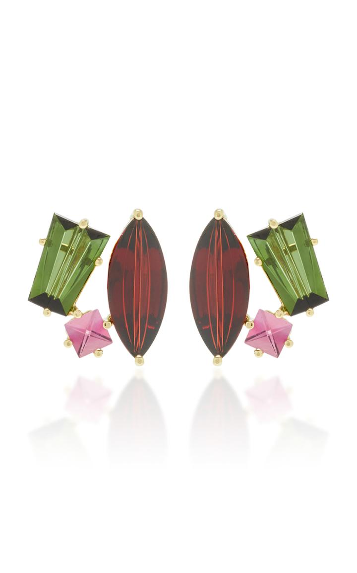 Moda Operandi Misui One-of-a-kind 18k Gold And Multi-stone Earrings